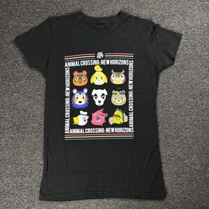 NWOT Animal Crossing Residents Graphic T-Shirt Black Juniors Size S Nintendo Tee